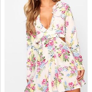 Floral cut out dress